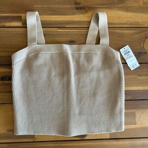 NWT A&F Tan Ribbed Ottoman Top